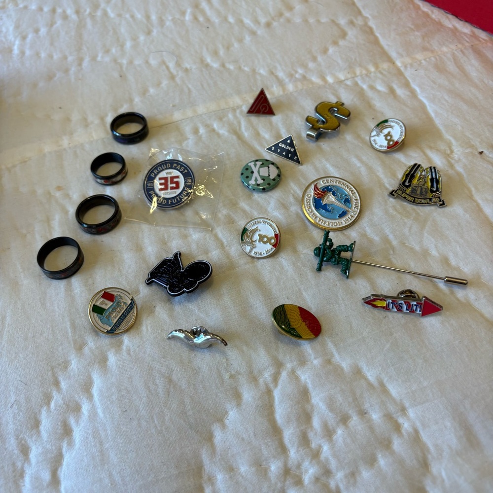 Assorted Vintage Pins and Rings